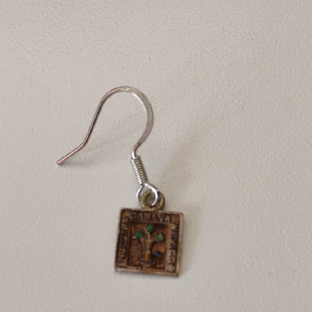 square bronze tree statement earring. 🪾